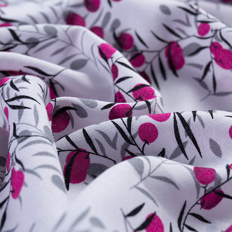 Tela elástica de algodón con estampado de popelina para mujer