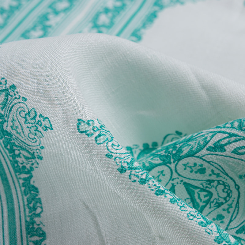 Tela de lino con estampado floral digital para ropa y textiles para el hogar